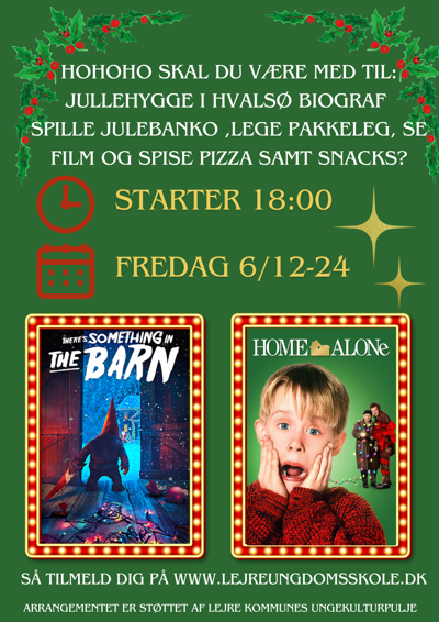 Grøn plakat for eventgruppens julehygge i Bio